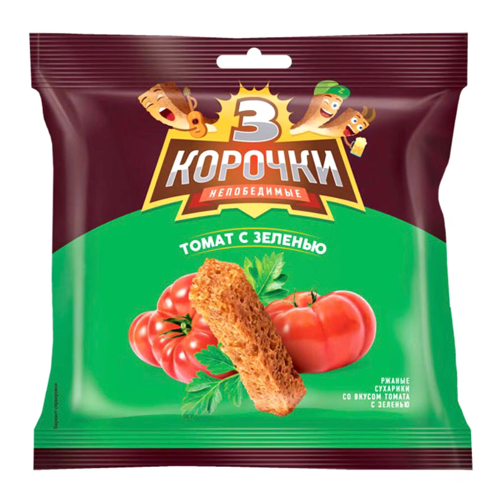 3 Korochki Rye Croutons Tomato with Herbs 100g